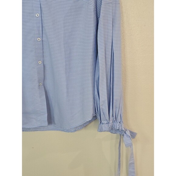 Banana Republic Riley Blue Striped Long Sleeve Button Up Shirt Size 6 Balloon - Picture 5 of 11